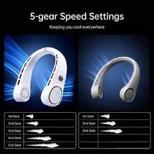 Portable Bladeless Neck Fan, Mothers Day Gifts For Mom Women Hot Flash, Birthday Gift For Men Dad Father Teacher, Wearable Cooling Fan Rechargeable For Camping Travel Beach Golf Cruise Essentials 2026 - 白色 - 查看 2