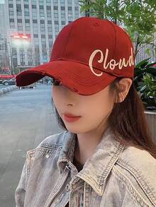 Mũ lưỡi trai unisex, kiểu Hàn Quốc in chữ, vành rộng, chóp cao, mũ bóng chày, mũ chống nắng mùa hè, thời trang đa năng. - A - Xem 15