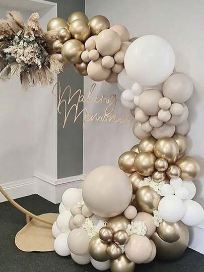 88pcs Apricot Cream Beige Balloon Arch Garland Kit Rustic Wedding Engagement Decor Baby Shower Balloons Set Christening Kids Birthday Party Decorations