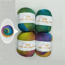 4 X 50g Gradient Rainbow Knitted Yarn, Fresh And Bright 100% Knitted Warm Yarn, Suitable For Sweater Knitting, Christmas Scarf Crochet, New Year's Gift, Home Decor DIY - A - View 15