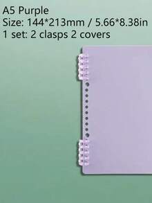 A5 20-Ring Removable Loose-Leaf Notebook Cover, Minimalist Slim Design Suitable For A5 Notebook Inserts, Student Use - A5 - View 14