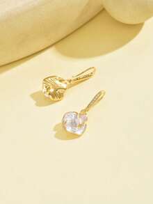 1件法国山茶花优雅奢华女士耳钩，欧美风格，滴油花朵耳环，女士礼物 - 白色 - 查看 5