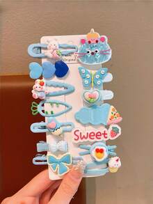 14pcs/Set Acrylic Cartoon Duck Clip Hairpins, Cute Character Hair Clips Suitable For Daily Use - Multicolor - View 5