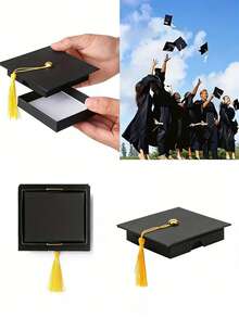 高级黑色毕业帽造型礼盒，精致包装，适用于毕业典礼及意义非凡的礼物赠送。 - 多款 - 查看 3