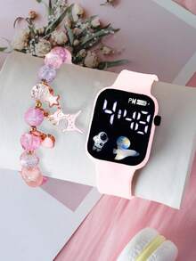 Fashionable Children's Wristwatch, Pony Bracelet, Holiday Gift, Suitable For Students, Electronic Watch, Children's Multifunctional Watch, Fashionable And Versatile, Simple Touch Screen, Unisex Watch - Multicolor - View 16