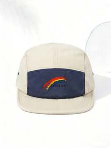 男士彩虹骄傲图案五片帽 | 可调节短帽檐老爹帽 | 休闲街头风棒球帽，节日礼物 - 彩虹帽 - 查看 14