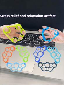 2/1 Set Silicone Hand Grip Strengthener, Finger Exerciser, Finger Tension Band, Suitable For Finger And Wrist Exercises, Finger Flexibility Training And Relaxation - Portable Finger Stretcher, Finger Flexibility Training, Hand Relaxation, Improve Grip Strength, Smartphone Case, Toy, Vacation, Massage Roller, Fidget, Fidget Toys - A - View 4