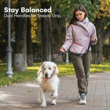 Heavy Duty Dog Leash for Medium and Large Dogs - 6 ft Long Double Handle Leash with Padded Traffic Control Handles and Bag for Comfort - Reflective Durable and Weather Resistant Blue - Azul - Ver 5