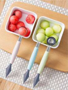 1pc Fruit Baller, 2-In-1 Fruit Scooper & Stainless Steel Fruit Carving Tool, Kitchen Gadget - Multicolor - View 11