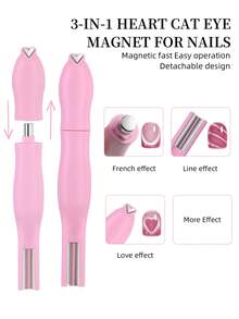 3D爱心磁性美甲凝胶，猫眼效果，双线月牙蛇皮法式美甲，UV吸收磁性美甲棒，DIY美甲沙龙工具，返校季 - 彩色 - 查看 6
