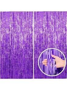 1/2/3pcs Light Purple Tassel Curtain Streamers, Concert Decor Background, Theme Party Decoration, Birthday Party Supplies, Indoor/Outdoor Atmosphere Decor - Purple Rain Curtain - View 6