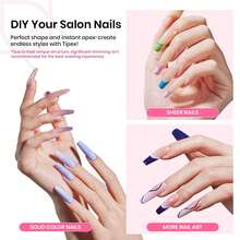 Beetles Tipex Lite Pre-Built Apex Nail Tips Kit, Stiletto Medium, With Tipex Nail Glue,  All-In-One Gel Nail Kit - Coffin Long 224pcs (Tipex Nail Kit) - View 2