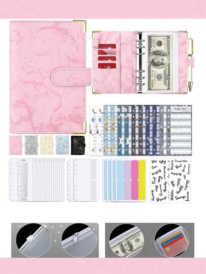 A6 Budget Binder with Zipper and Cash Envelopes, Monthly Budget, Remind, Budget Sheet, Category Stickers, Money Organizer for Cash and Card for Home Office School, Igualmente adecuadas para el hogar, la oficina, la escuela y los viajes, las carpetas A6 son regalos ideales para familiares, amigos, colegas y niños.