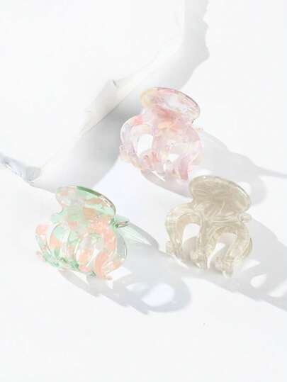 1pc Women's Multi-Color Fashion Acetate Tortoiseshell Pumpkin Hair Claw Clip, Suitable For Daily Wear Ponytail Hairstyle