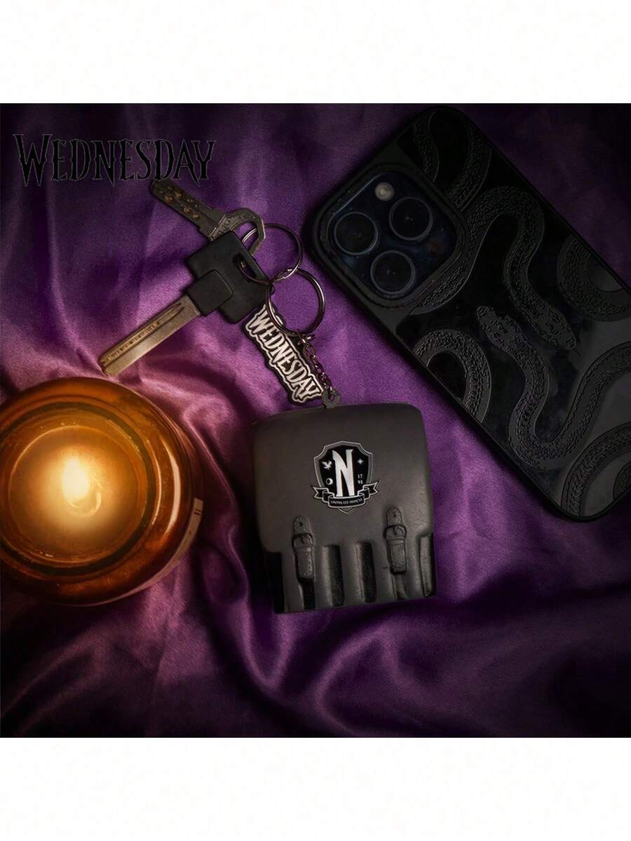 MGM Wednesday Addams Keychain Coffin Cello Backpack 3D Pendant Gothic TV Series Element 3D Collectible Bag Charm, Birthday Party Gift For Friends And Fans - Multicolor - View 1