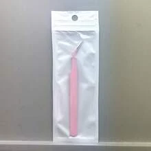 2026 New Hot Curved Eyelash Tweezers For False Eyelash Extension, Golden Feather Clip, Princess Clip, Nail Art Tweezers - Curved Eyelash Curler - Pink [Individually Packaged In an OPP Bag] - View 12