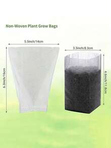 30pcs/100pcs White Non-Woven Fabric Seedling Bags, Seedling Cups, Thickened Nursery Pots, Garden Planting Bags, Suitable For Household Flowers, Plants, Soil Transplanting, Seedlings And Grafting, Flower And Vegetable Seed Starter Bags - One Size Fits All - View 3