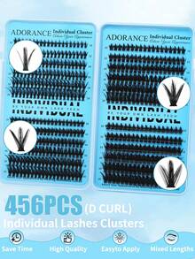 ADORANCE 456片装假睫毛簇，4种款式，纤细轻盈，40DV+60DV+80DV+100DV簇状假睫毛，打造柔软自然的日常、约会和派对妆容。 - D - 查看 5