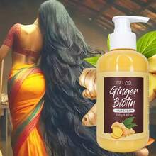 MELAO 生姜生物素护发霜，滋养生姜生物素护发霜，适用于干枯受损发质，深层滋养，抚平毛躁，增添光泽和柔软度，250克/8.82盎司 - 250g - 查看 3