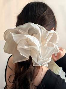 1pc Oversized Lace Hair Scrunchie New Elegant Hair Tie Hair Flower Women's High-End Ponytail Hair Tie Elastics Rubber Bands - Multicolor - View 1