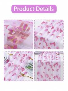 1 件粉色蝴蝶桌旗，双面涤纶雪纺桌布，尺寸 75*180 厘米，DIY 手工，蝴蝶主题派对用品，性别揭晓派对装饰，婚礼装饰，一周岁生日装饰，婴儿派对用品，节日派对装饰，家居装饰，房间装饰，桌面装饰，生日装饰 - 粉紅色蝴蝶 - 查看 12