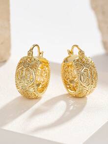 1对优雅圈形耳环，适合女士佩戴，可作为结婚纪念日、订婚派对首饰或情人节礼物。 - 1# - 查看 5