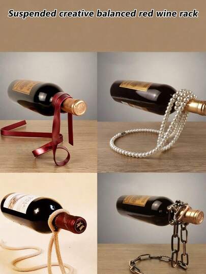 Giá đựng rượu trang trí bằng dây kim loại, quà tặng trang trí nhà cửa sáng tạo, thích hợp làm quà cho chồng, cha, anh trai (phù hợp với chai rượu vang thông thường 750ml), quà tặng ngày Valentine, trang trí tiệc, sinh nhật, cắm trại ngoài trời.