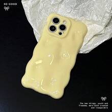Solid Color Novelty 1pc Candy Color 3D Wavy Textured Shockproof Phone Case Compatible With IPhone 17/17 Pro/17 Pro Max/AIR/16/16 Pro/16 Plus/16 Pro Max/15/15 Plus/15 Pro/15 Pro Max/14/14 Pro/14 Plus/14 Pro Max/13/13 Pro/13 Pro Max/12/12 Pro/12 Pro Max/11/11 PM, Macaron Soft Shell Spring Gift - Yellow - View 11