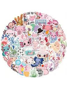50 piezas Pegatinas de Axolotl Salamandra de Dibujos Animados, Resistentes al Agua para Equipaje, Guitarra DIY, Producto Popular Transfronterizo, Axolotl, Pegatinas, Pegatinas de Axolotl, Axolotl, Pegatinas, Axolotl para Niños, Axolotl, Pegatinas, Dandys World - Multicolor - Ver 6