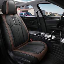 [General Pu Leather Car Seat Cover Skin Friendly Anti-Wrinkle Full Model Fit] Fashion Sports Wind Design Car /SUV/ Pickup General High-End Gift Seat Cover Waterproof, Non-Slip Easy Installation - Multicolor - View 14