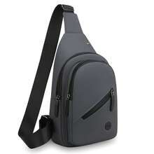 男士时尚胸包，男士斜挎包，简约单肩包，PU皮革，商务斜挎包，时尚胸包，简约，轻便，大容量，旅行必备，多口袋，大容量，多功能 - 彩色 - 查看 5