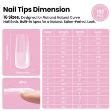 Beetles Tipex Lite Pre-Built Apex Nail Tips Kit, Stiletto Medium, With Tipex Nail Glue,  All-In-One Gel Nail Kit - Tipex Lite-square Long 192pcs Kit - View 4