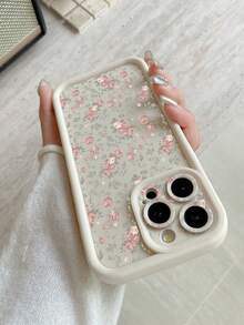 1 chiếc ốp lưng điện thoại in họa tiết hoa ngọc bích nhỏ màu hồng, thiết kế lỗ camera, chống sốc, dày dặn, màu trắng sữa, phù hợp với 12 Pro Max/13 Pro Max/14 Pro Max/15 Pro Max/16 Plus/16 Pro Max, 16E, Air/17 Pro/17 Pro Max, Galaxy A55/A15/S24 Ultra, Honor, MOTO, One Plus - trắng - Xem 3