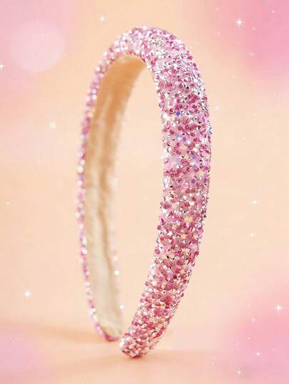 1pc Girls' Rhinestone Star Headband, Fashionable Fully Studded Hair Accessory Suitable For Daily Wear Or Gatherings