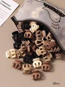 10/20/30pcs Matte Pumpkin Claw Hair Clips, Elegant Hair Claw Ponytail Holder, Women Classy Updo Hair Accessories - Multicolor - View 7