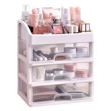 3-Layer Cosmetic Storage Box, Clear Plastic Drawer, Multifunctional Cosmetic Display Cabinet, Suitable For Dressing Table, Bathroom Countertop - White - View 7