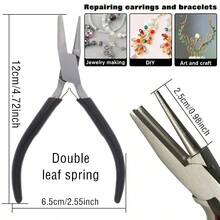 KLONKEE 金属丝环钳，珠宝制作工具 - 凹头（空心）/圆头钳，金属丝环钳和金属丝弯曲钳，高碳钢篮钳，配有 2-9mm 可调节环，专业绕线工具，适用于耳环、戒指、项链和珠宝制作（多功能设计），珠宝制作工具套装 - 彩色 - 查看 11