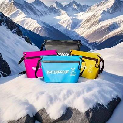 Zipper Cosmetic Bag, Waterproof Shoulder Bag For Swimming, Outdoor Travel, Personal Care