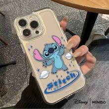 Miniso 1pc Disney Stitch Stitch 626 Planet & Star Design Phone Case Suitable For IPhone 17/17 Pro/17 Pro Max/17 Air/16/15/14/13/12/11/X Series Iphone 17 Pro Max Case Iphone 17 Pro Case Iphone 17 Case Stocking Stuffers The Girlfriend - Transparent - View 5