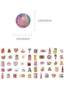 50pcs Aesthetic Stickers: Laptop, Planner, Phone Case, And Tablet Decals (PVC) - A - View 2