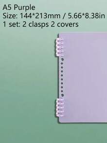 A5 20-Ring Removable Loose-Leaf Notebook Cover, Minimalist Slim Design Suitable For A5 Notebook Inserts, Student Use - A5 - View 4