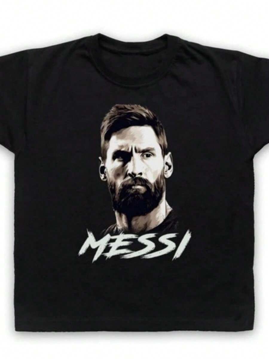 ILLUSTRATION TRIBUTE FOOTBALL SOCCER HERO   CHILDS T-S (2) - Black - View 1