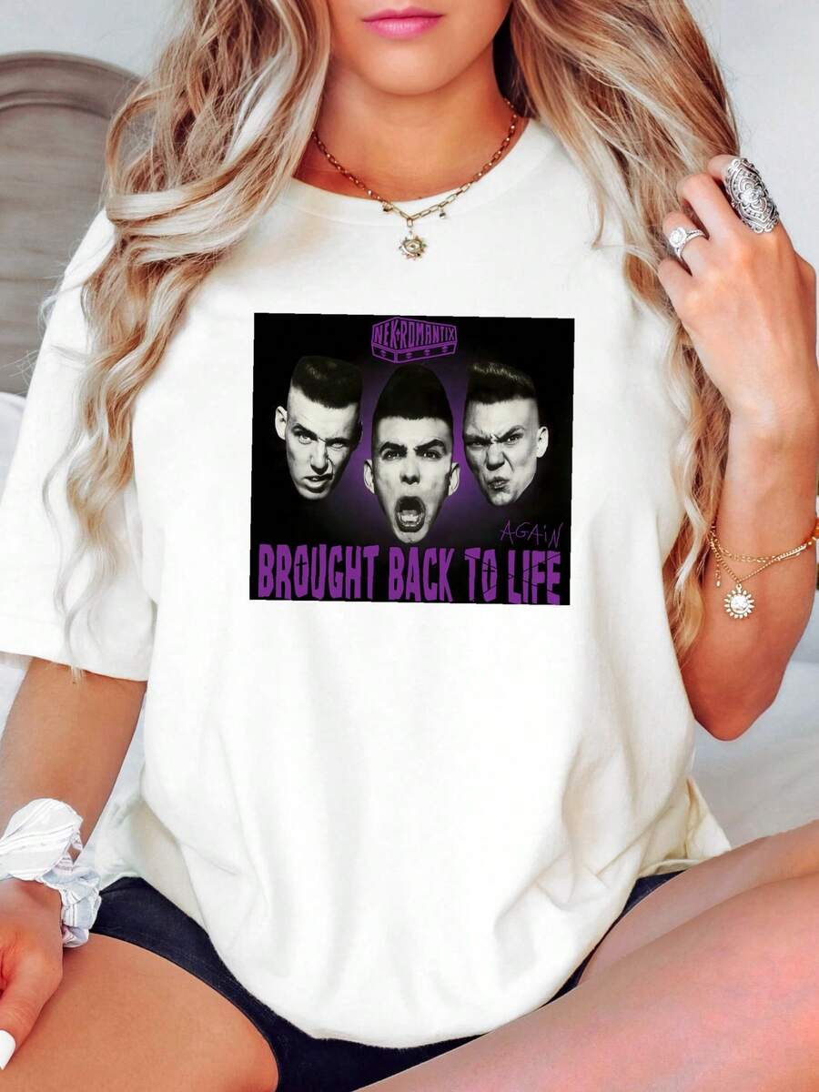Maglietta da donna con stampa, Nekromantix Brought Back To Life Again T-Shirt, taglia XL, 2XL - Bianco - Visualizzare 1
