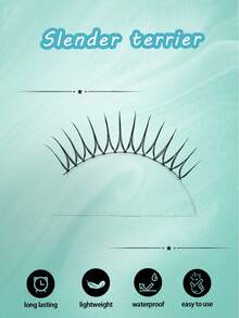 10对韩式U型女团假睫毛，清纯迷人偶像风假睫毛，自然逼真假睫毛 - 黑色 - 查看 10