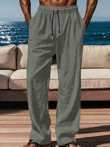 Men's Casual Loose Breathable Quick-Dry Straight Leg Pants For Outdoor Sports, Summer - Dark Grey - View 2