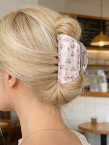 4 buc/1 buc cleme de păr cu gheare de flori, tonuri de roz și maro, cleme de păr cu gheare florale acrilice cu dinte, floare de trandafir dulce, accesorii de păr retro elegante pentru femei, cleme de păr de vară pentru plajă, vacanță, călătorie - Multicolor - Vizualizare 5