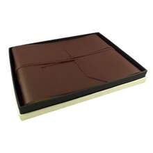 Large Genuine Leather Photo Album with Gift Box - Scrapbook Style Pages - Holds 400 4x6 or 200 5x7 Photos by Rustic Ridge Leather - Marrn - Ver 3