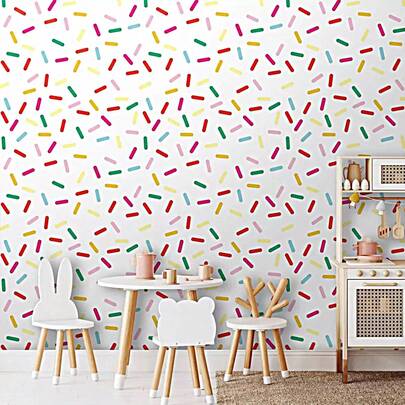 30 miếng/1 tờ giấy dán tường tự dính, giấy dán trang trí nhiều màu sắc, hình ảnh hoạt hình kiểu Macaron trang trí tường phòng ngủ, trang trí tiệc.