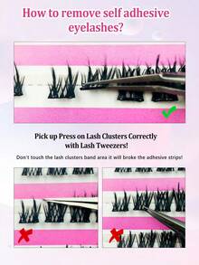 Asiteo 72片自粘式湿润蓬松假睫毛簇，10-16毫米，单根外翻睫毛，自粘式DIY睫毛嫁接，预粘睫毛簇，自然纤长D卷翘睫毛簇，无需胶水，可重复使用 - 无需卸妆，无粘性残留物，预粘睫毛 - D - 查看 5