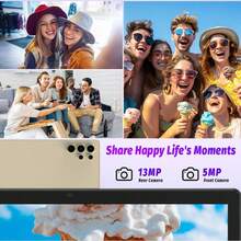 Qetupa Android 15 Tablet PC, 10.1-Inch Display, 4GB RAM, 128GB ROM, Wi-Fi 6, 5MP Front/13MP Rear Camera, 1280*800 IPS Touchscreen, 6000mAh Battery - Gold - View 7